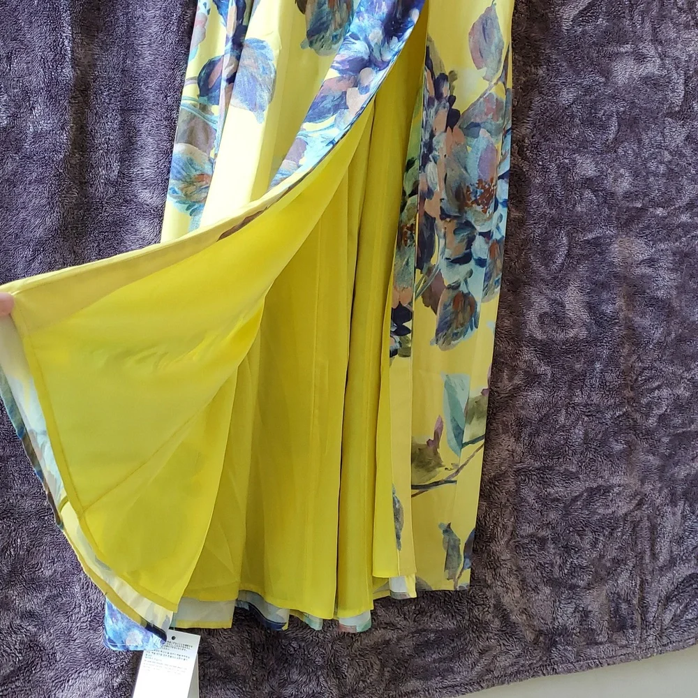 Abercrombie & Fitch Yellow Floral Maxi Sundress Dress